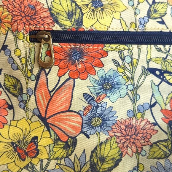 Sakroots Boho Spring Butterfly Floral Woven Jute Tote Shoulder Bag - Picture 5 of 8